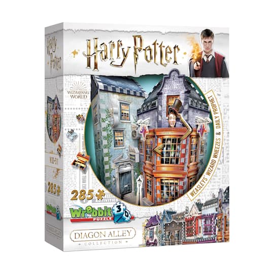 Harry Potter™ Diagon Alley Collection Weasleys' Wizard Wheezes™ & Daily Prophet™ 285 Piece 3D Puzzle By Wrebbit | 6.25" x 8" x 10.5" | Michaels®